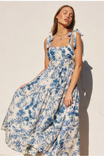 Load image into Gallery viewer, Porcelain Blue Shirred Midi Dress