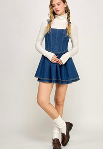 Western Denim Layered Mini Dress