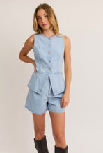 Load image into Gallery viewer, Chloe Sleeveless Denim Top