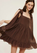Load image into Gallery viewer, Chocolate Bar Babydoll Mini Dress